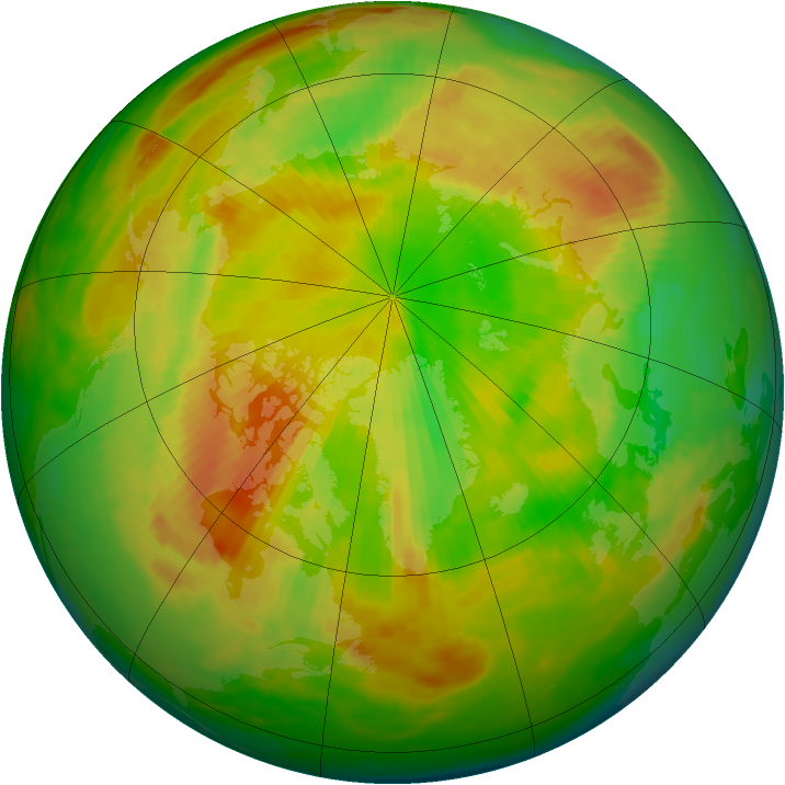 Arctic ozone map for 24 May 1983